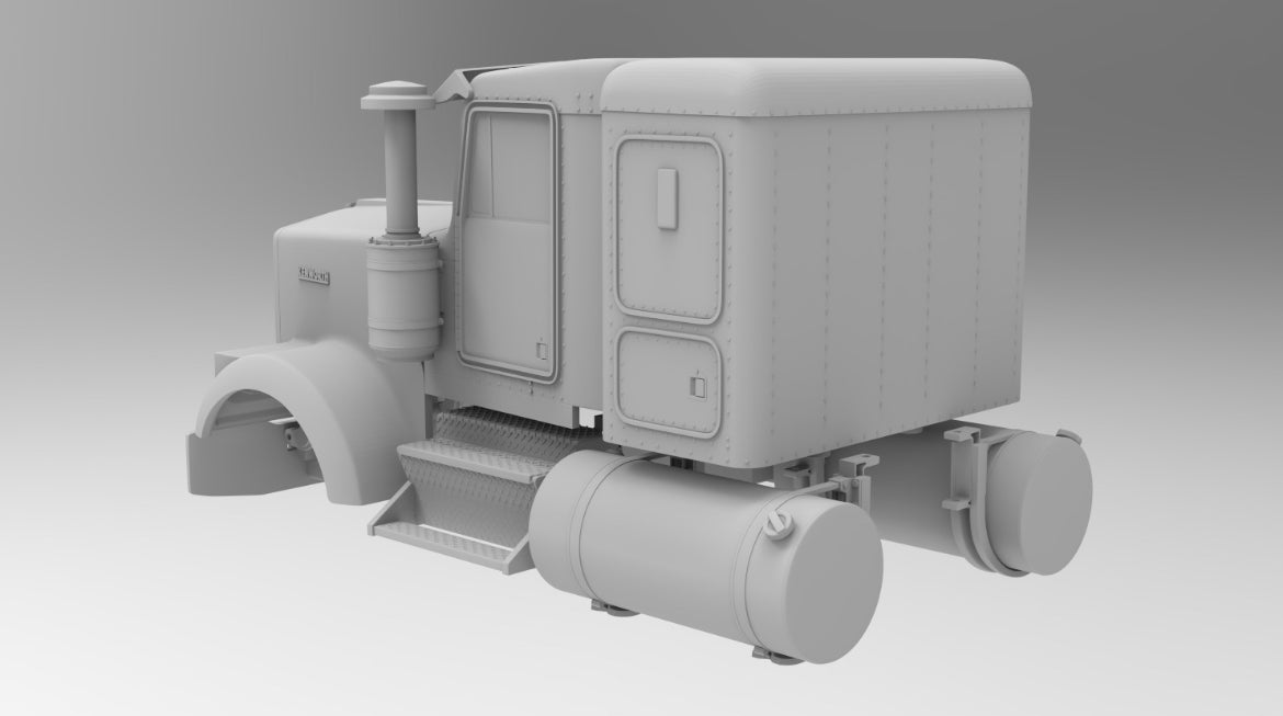 Kenworth W900B Resin Model Truck Conversion 36" Flat Sleeper Cab 1/16, 1/24, 1/25, 1/32 Scales