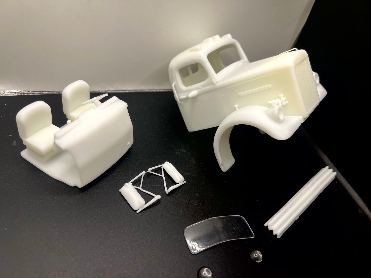 White Mustang Resin Model Truck Conversion Cab 1/24, 1/25, 1/32 Scales