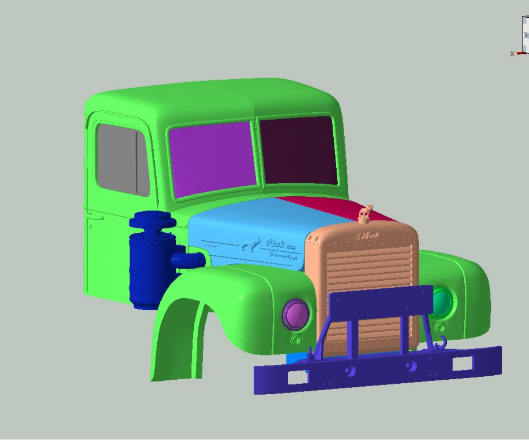 Mack B75 (L series cab style) Resin Model Truck Conversion Cab kit, 1/24, 1/25, 1/32 Scales