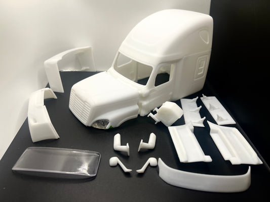 Freightliner Cascadia 72" First Generation Raised Roof Sleeper Resin Model Truck Conversion Cab 1/24 & 1/25 Scales (Copy)