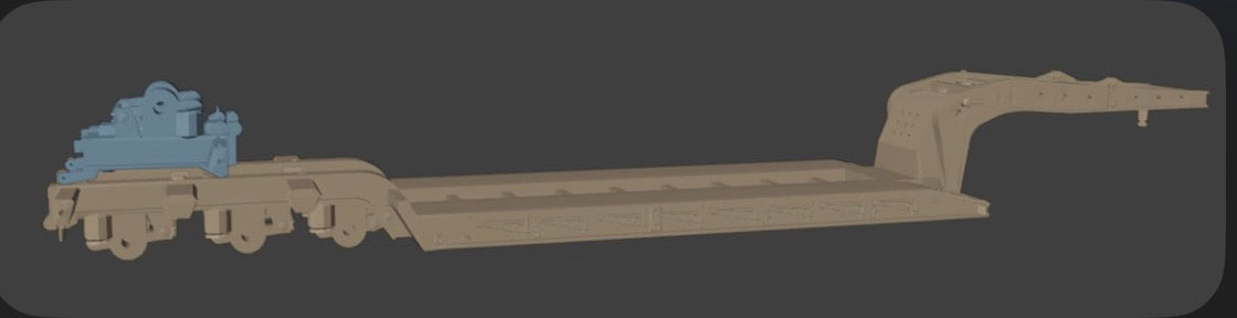 Tri-axle  Heavy Duty Gooseneck  Low Boy/with single flip axle Model Truck Trailer 1/34, 1/32, 1/25, 1/24 Scales
