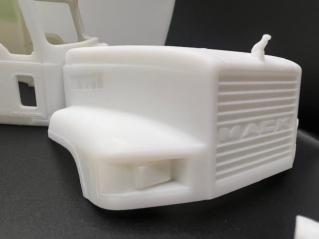 Mack CH 600 (recessed lights)  60" Mid Roof Top Window Sleeper Resin Model Truck Conversion Cab, 1/24, 1/25, 1/32