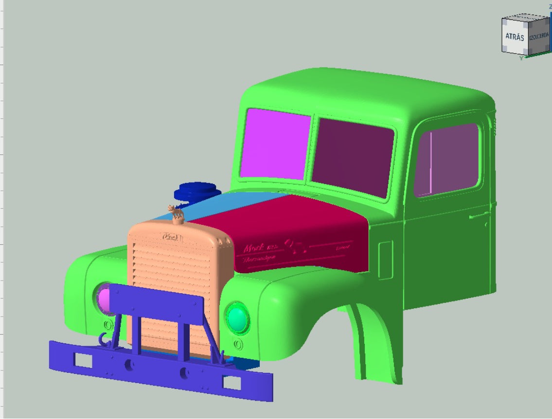 Mack B75 (L series cab style) Resin Model Truck Conversion Cab kit, 1/24, 1/25, 1/32 Scales