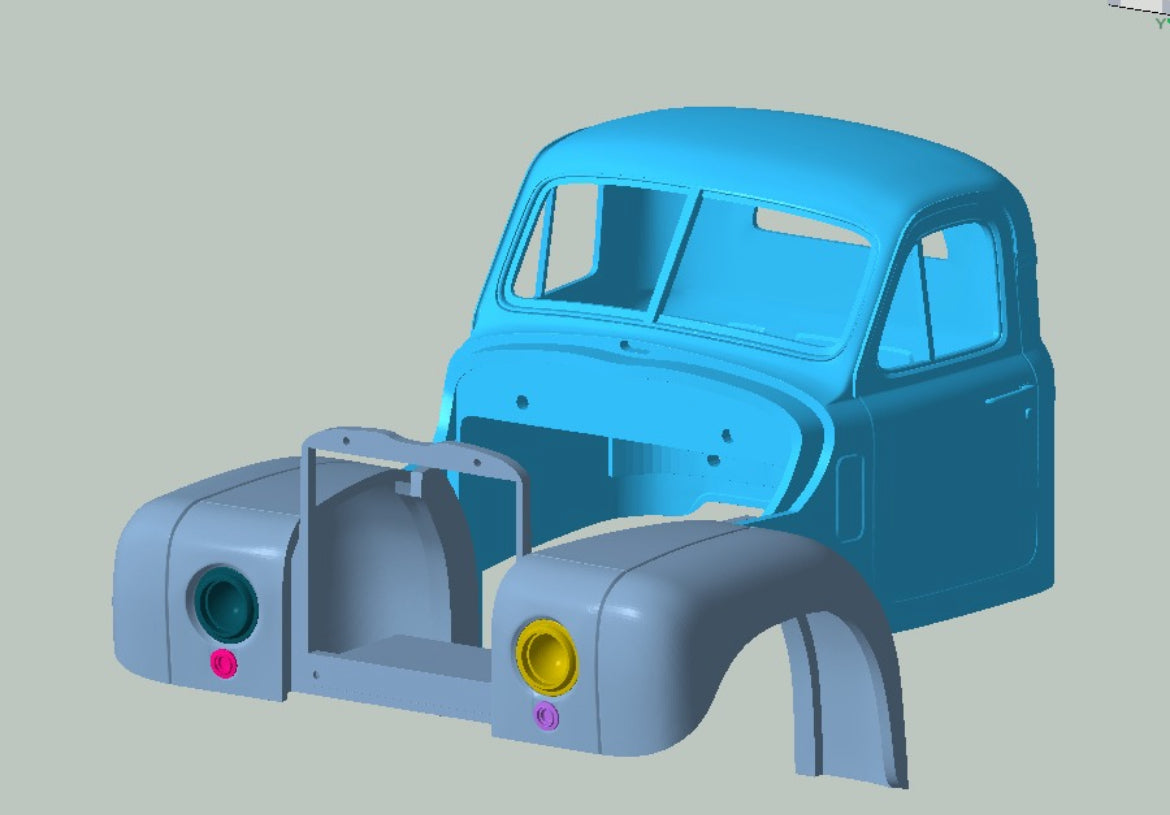 Mack B75 (B series cab style) Resin Model Truck Conversion Cab kit, 1/24, 1/25, 1/32 scales