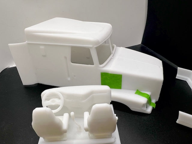 White GMC Volvo WIA64T Mid Roof Integral Sleeper Resin Model Truck Conversion Cab, 1/24, 125, 1/32 Scales